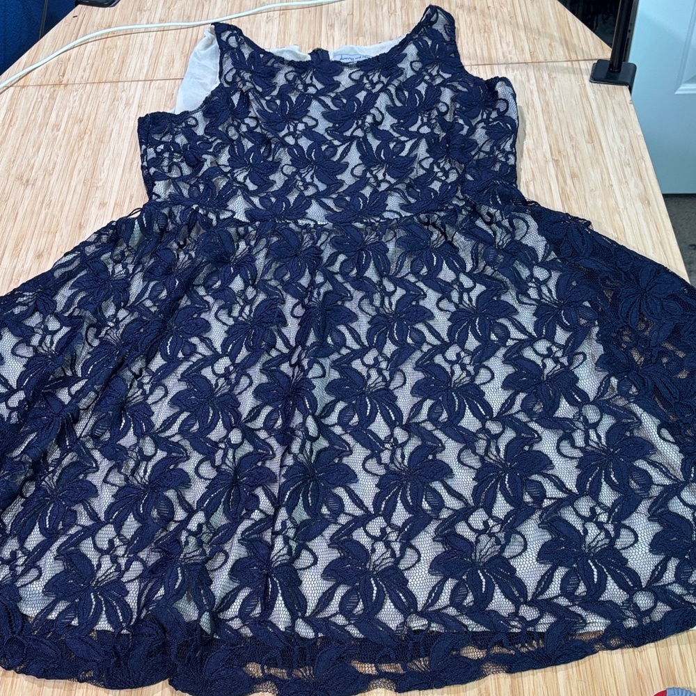 Danny & Nicole Navy Midi Dress